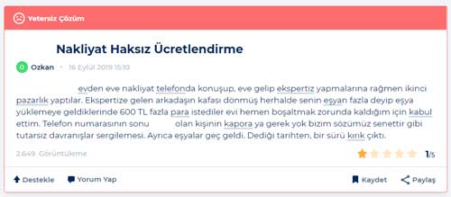 Evden Eve Nakliyat Yorumları Gebze